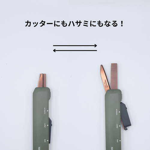 持ち運びに便利な、チタン製のはさみ 時々 カッター